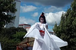 geishas voile blanc rouge.4
